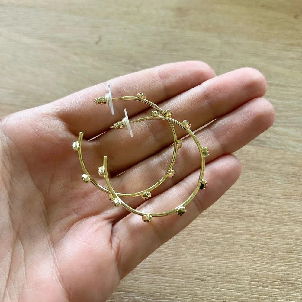 Kendra Scott Haven Heart Hoop Earrings in Pink Crystal - Picture 4 of 6